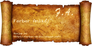 Ferber Anikó névjegykártya
