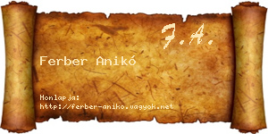 Ferber Anikó névjegykártya